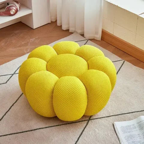 Bloom in Comfort – Pumpkin Puff Swivel Lounge Chair