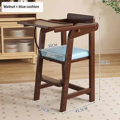 Solid Wood High Chair – Ergonomic Architecture for Toddlers and Adults