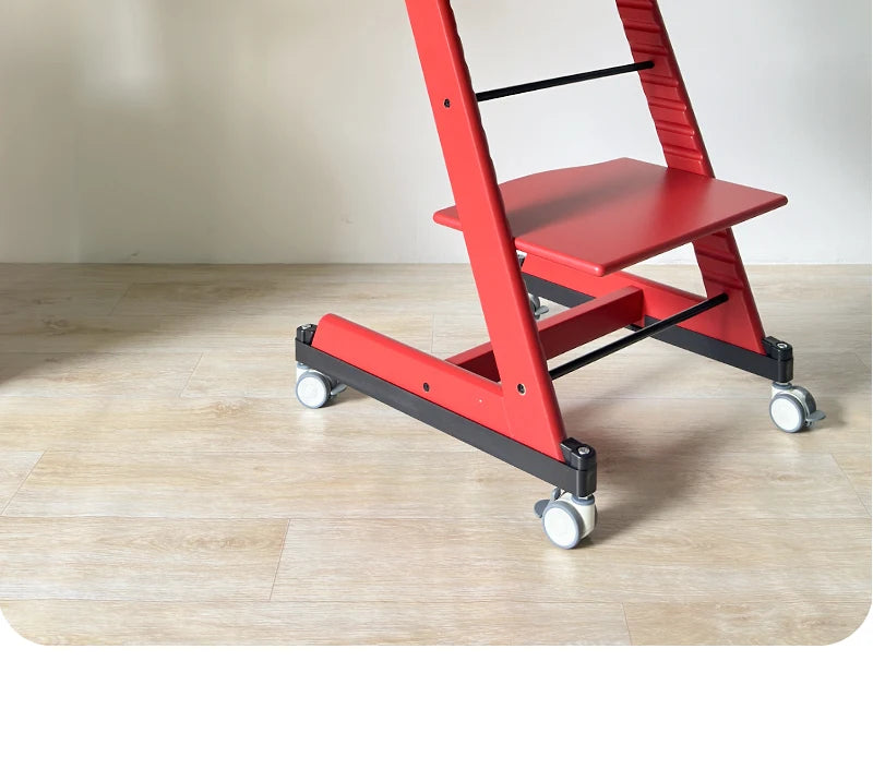 Universal High Chair Wheel Kit - Quiet Swivel Casters with Floor Protection and Tool Free Installation