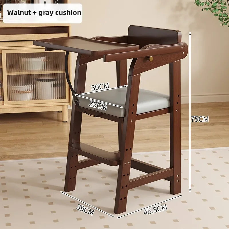 Solid Wood High Chair – Ergonomic Architecture for Toddlers and Adults