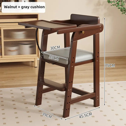 Solid Wood High Chair – Ergonomic Architecture for Toddlers and Adults