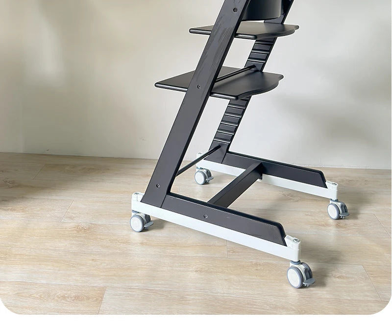 Universal High Chair Wheel Kit - Quiet Swivel Casters with Floor Protection and Tool Free Installation