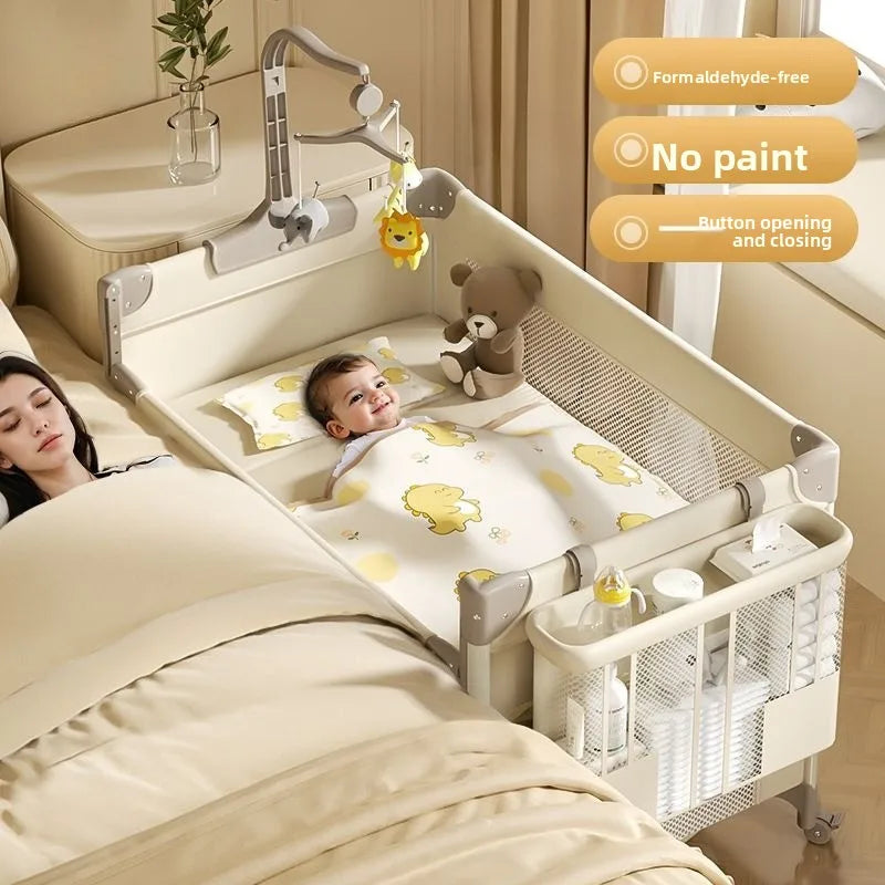 Portable Baby Crib - Foldable Convertible with Diaper Station for Newborns