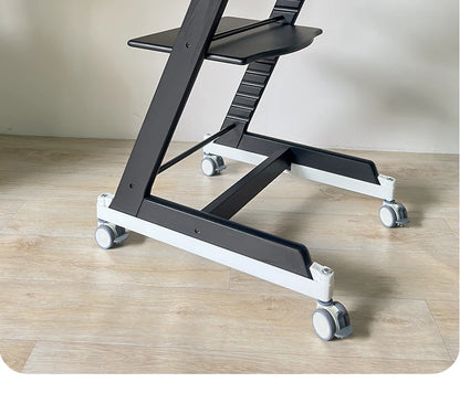 Universal High Chair Wheel Kit - Quiet Swivel Casters with Floor Protection and Tool Free Installation