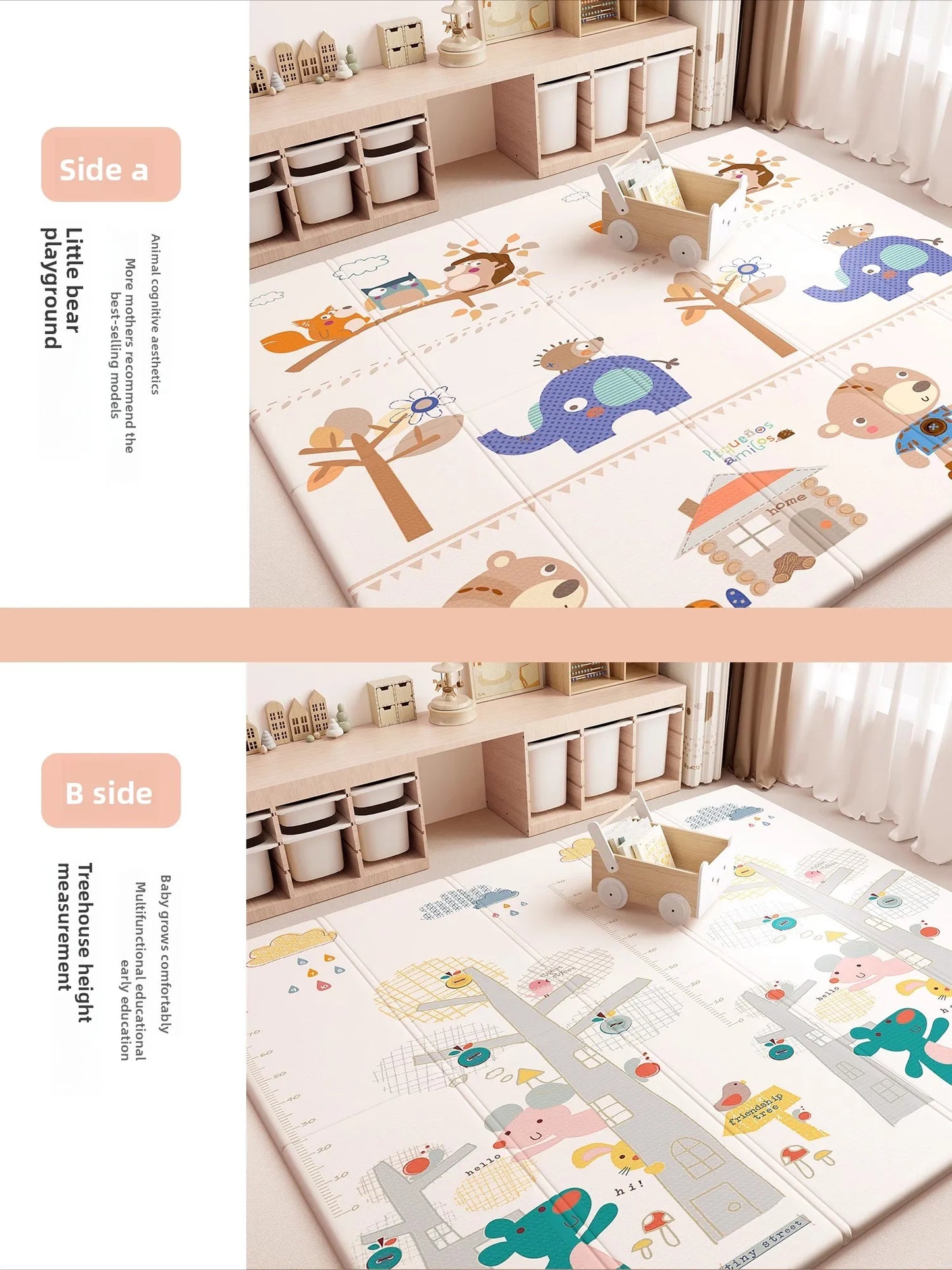 Extra Thick Baby Play Mat  Foldable Non-Toxic Odorless Foam Crawling Mat for Living Room Safe Floor Padding for Kids