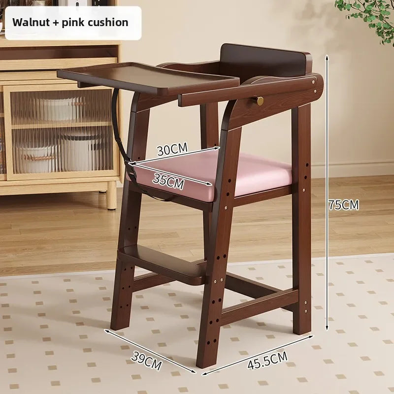 Solid Wood High Chair – Ergonomic Architecture for Toddlers and Adults
