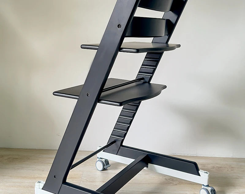 Universal High Chair Wheel Kit - Quiet Swivel Casters with Floor Protection and Tool Free Installation
