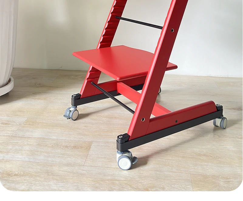 Universal High Chair Wheel Kit - Quiet Swivel Casters with Floor Protection and Tool Free Installation