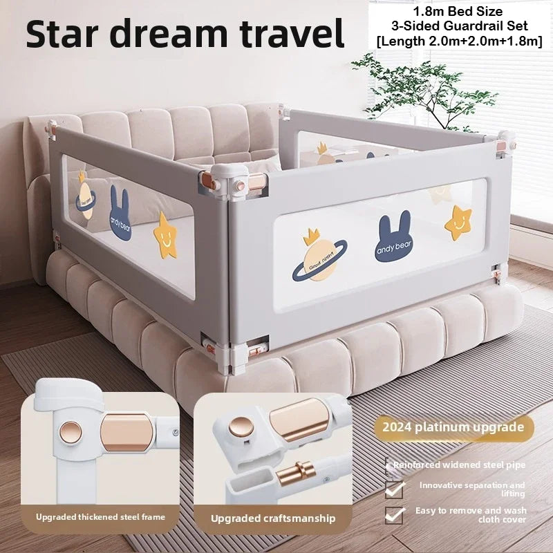 Universal Baby Bed Rail Guard - Reinforced Anti-Fall Barrier with Easy Installation