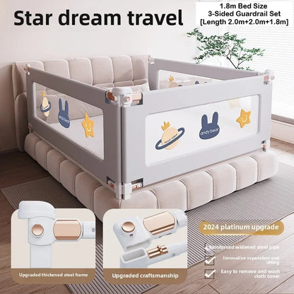 Universal Baby Bed Rail Guard - Reinforced Anti-Fall Barrier with Easy Installation