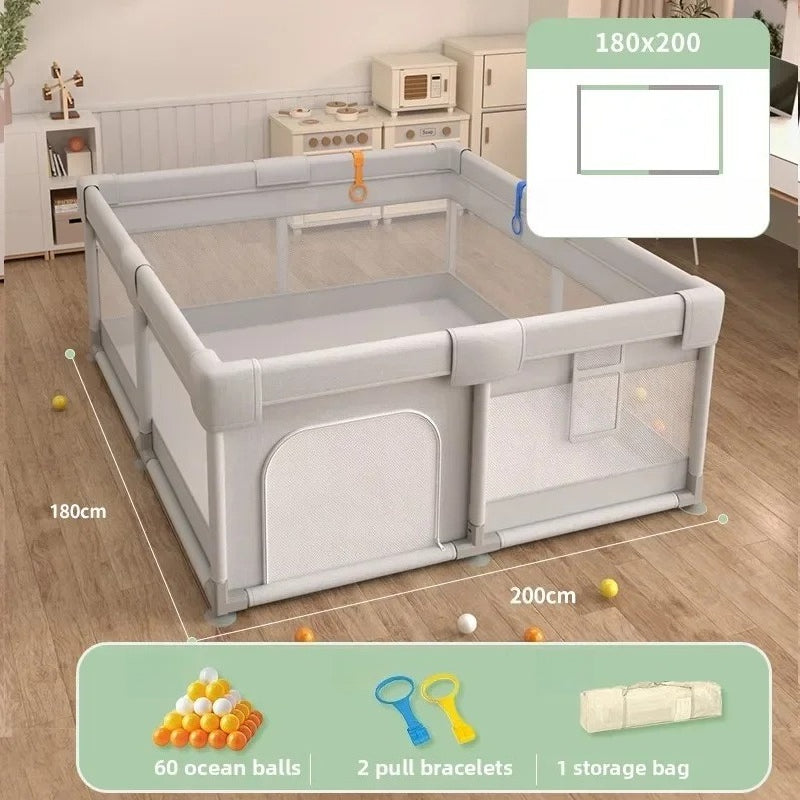Foldable Baby Playpen - Non-Toxic Indoor Safety Fence & Toddler Activity Area