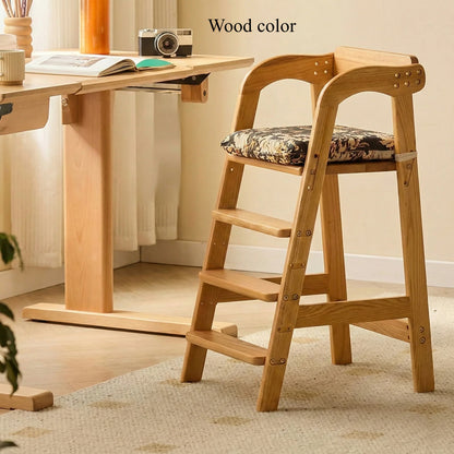 Solid Wood High Chair – Ergonomic Architecture for Toddlers and Adults