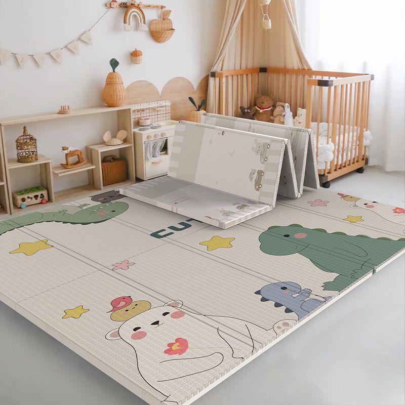 Reversible Baby Floor Pad - Large Foldable XPE Mat with Learning Designs Odorless & Anti-Slip for Indoor Play