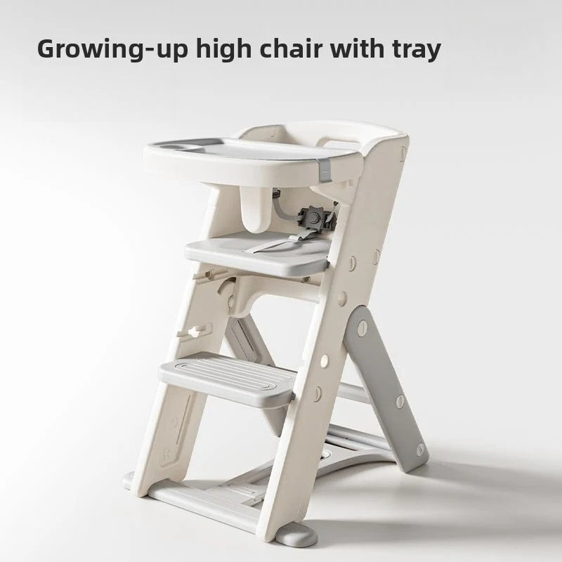 Adjustable High Chair - Portable Growth Seat for Dining and Study with Safe Anti-Tip Design
