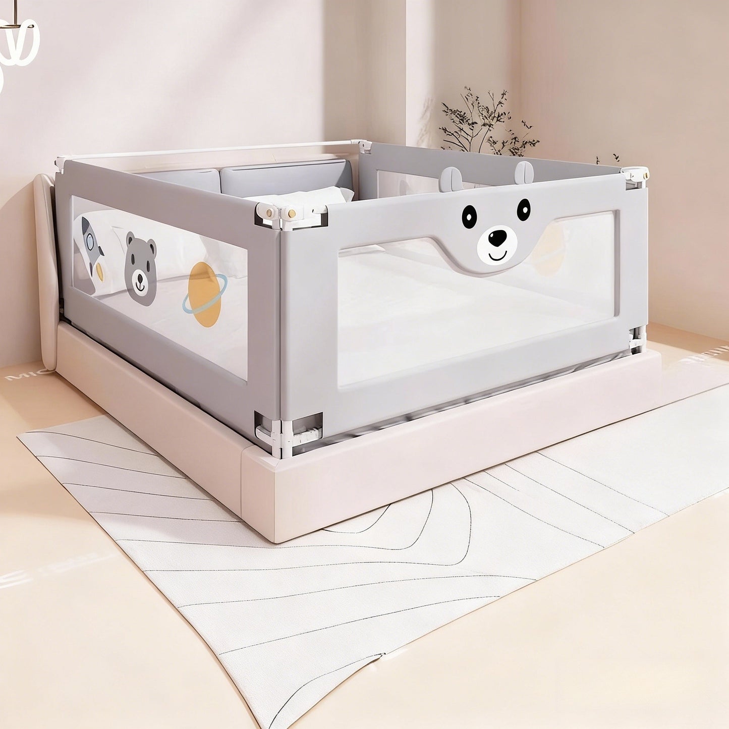 Universal Baby Bed Rail Guard - Reinforced Anti-Fall Barrier with Easy Installation