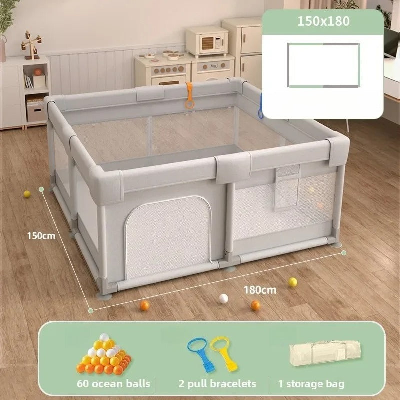 Foldable Baby Playpen - Non-Toxic Indoor Safety Fence & Toddler Activity Area