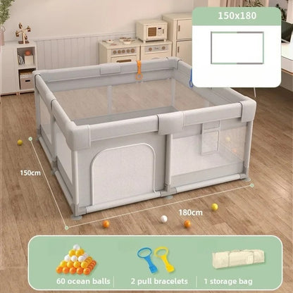 Foldable Baby Playpen - Non-Toxic Indoor Safety Fence & Toddler Activity Area