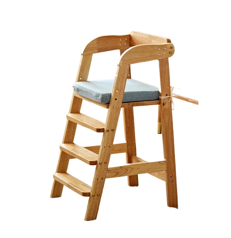 Solid Wood High Chair – Ergonomic Architecture for Toddlers and Adults