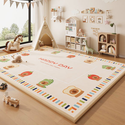 Wipeable Cartoon Play Mat - Waterproof Easy-Clean Play Mat for Baby Crawling