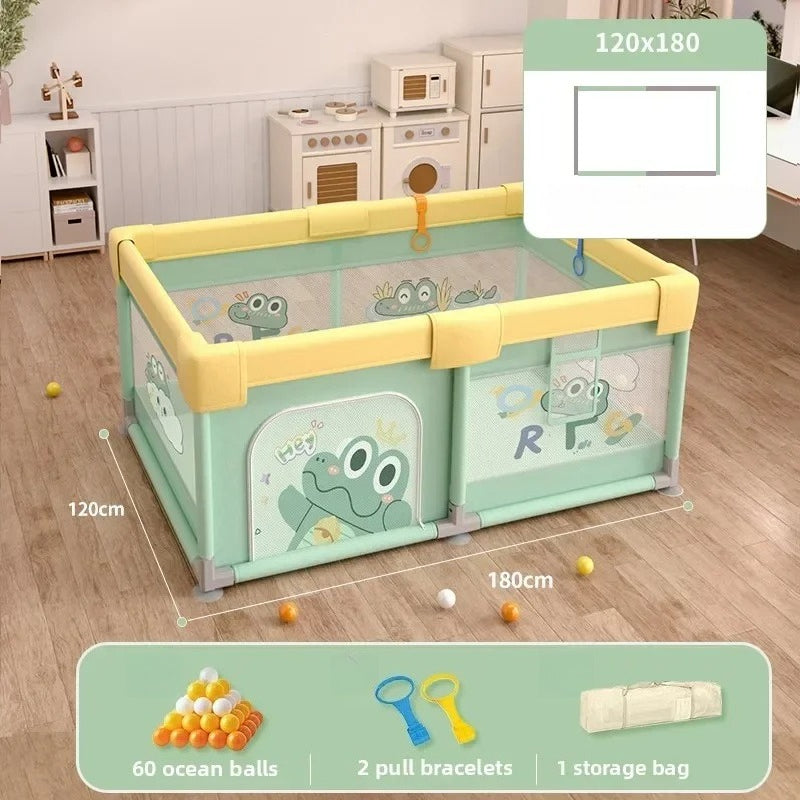 Foldable Baby Playpen - Non-Toxic Indoor Safety Fence & Toddler Activity Area
