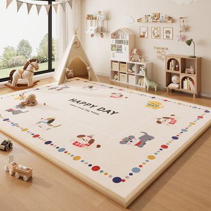 Wipeable Cartoon Play Mat - Waterproof Easy-Clean Play Mat for Baby Crawling