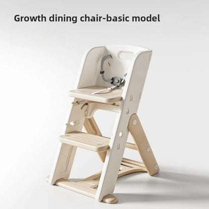 Adjustable High Chair - Portable Growth Seat for Dining and Study with Safe Anti-Tip Design