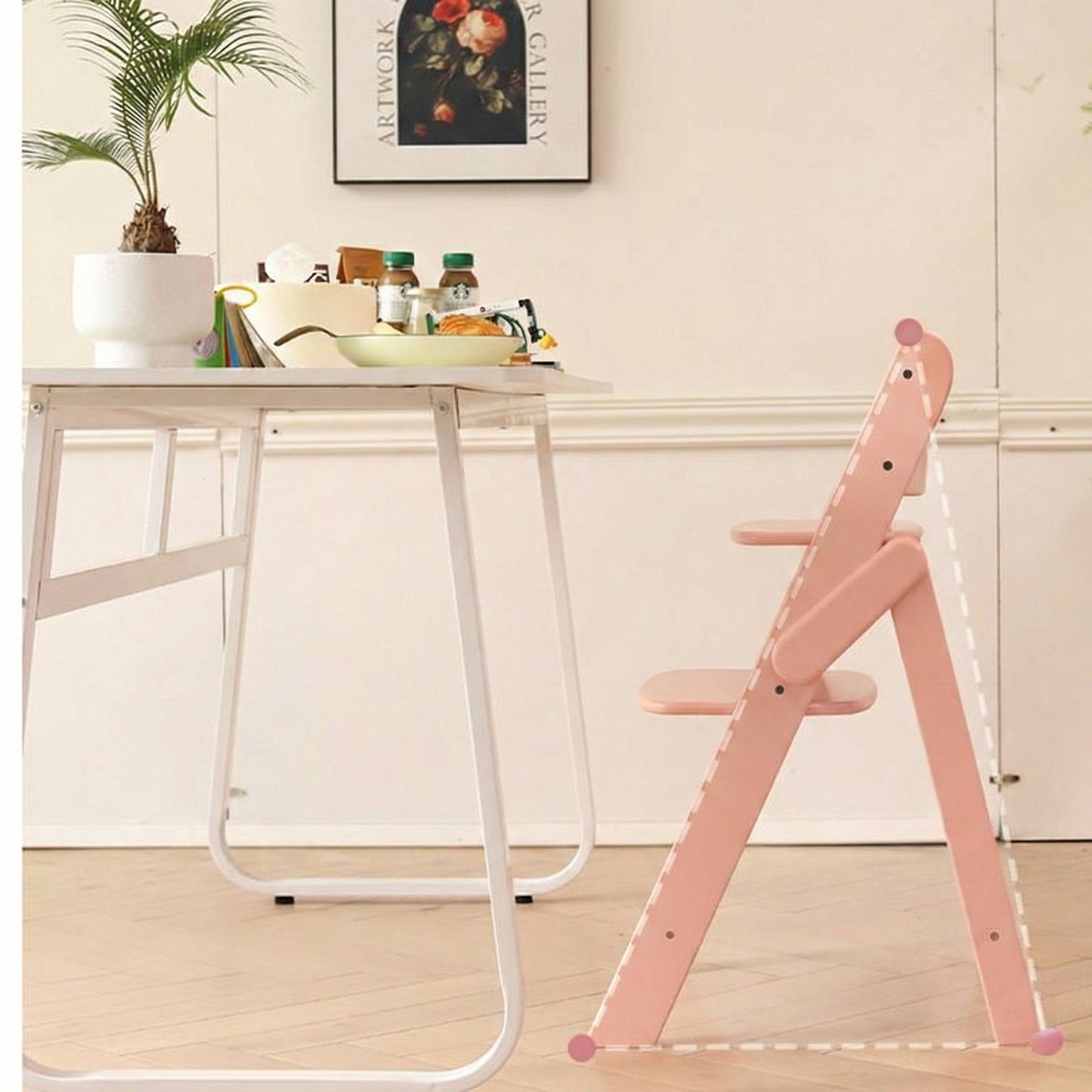 Premium Wood Chair—Sturdy Beech High Chair with Adjustable Height Safe Baby Dining & Sitting Support for Home