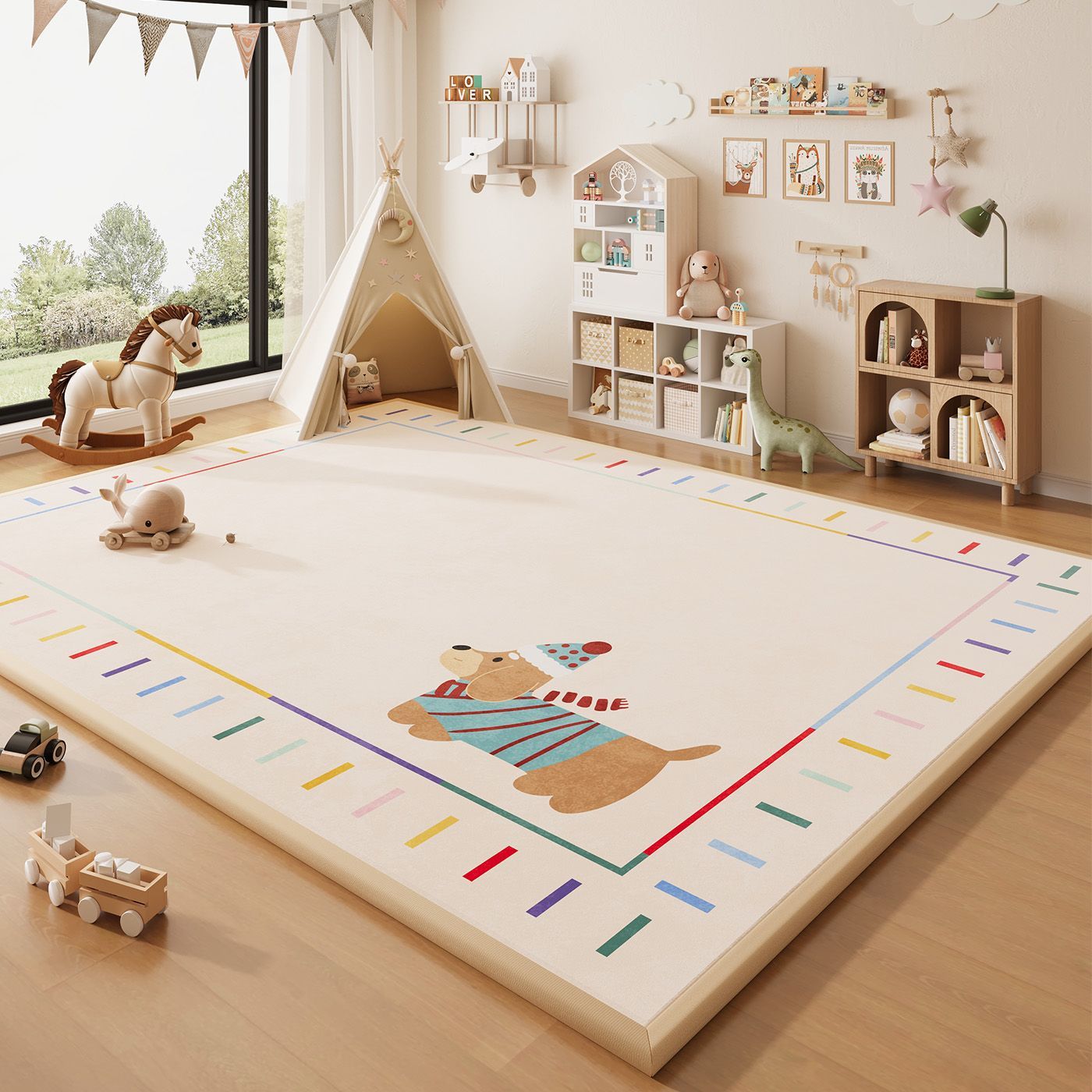 Wipeable Cartoon Play Mat - Waterproof Easy-Clean Play Mat for Baby Crawling