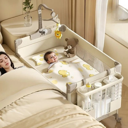 Portable Baby Crib - Foldable Convertible with Diaper Station for Newborns