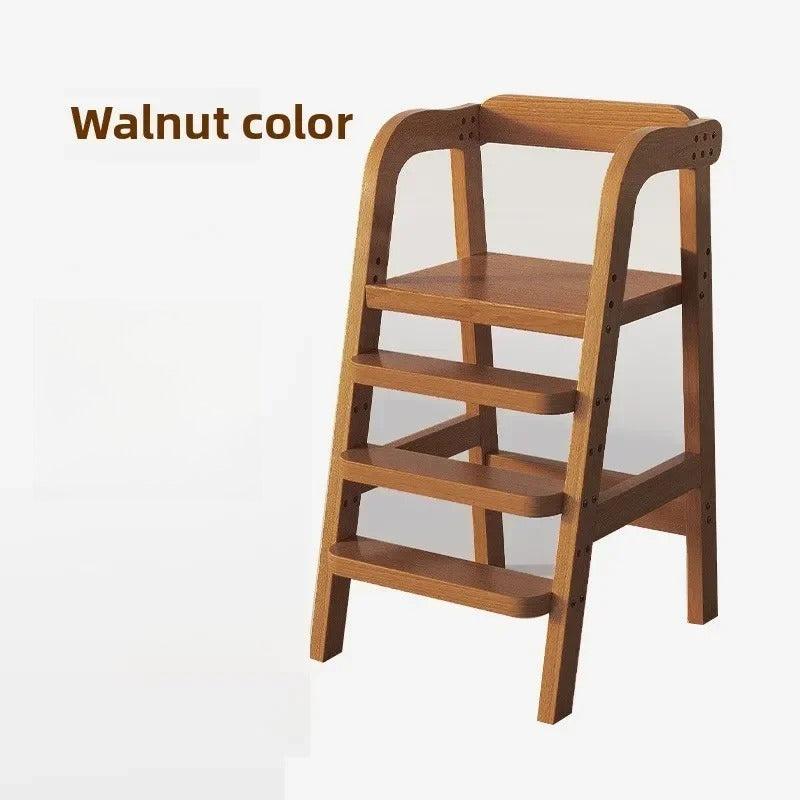 Solid Wood High Chair – Ergonomic Architecture for Toddlers and Adults