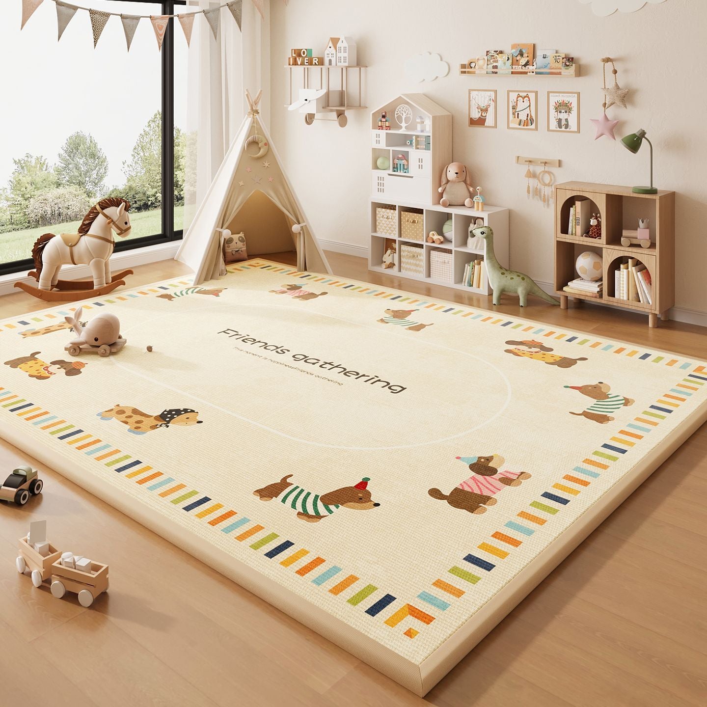 Wipeable Cartoon Play Mat - Waterproof Easy-Clean Play Mat for Baby Crawling